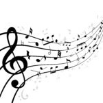 music notes on a stave or staff